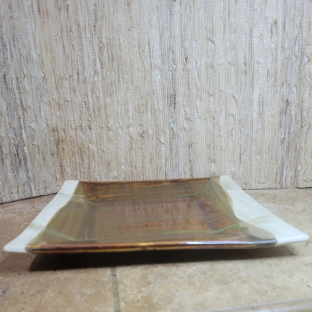 Discontinued Lrg Alex Marshall Studios Art Pottery Stoneware Appetizer Tray